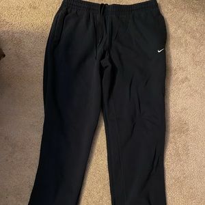 Black Nike fleece pants (open bottom)…size: XL